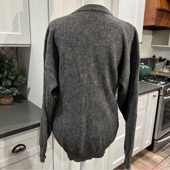 Vintage Women Chunky Handmade Alpaca Wool Cardigan Sweater Sz L Grandma Cottage - Picture 4 of 11